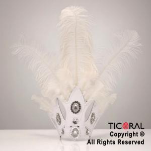 VINCHA TOCADO PREMIUM PLUMAS BLANCO x 1